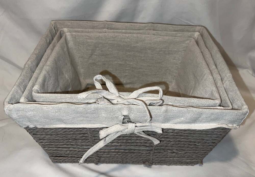 3 Piece Woven Baskets with Liners